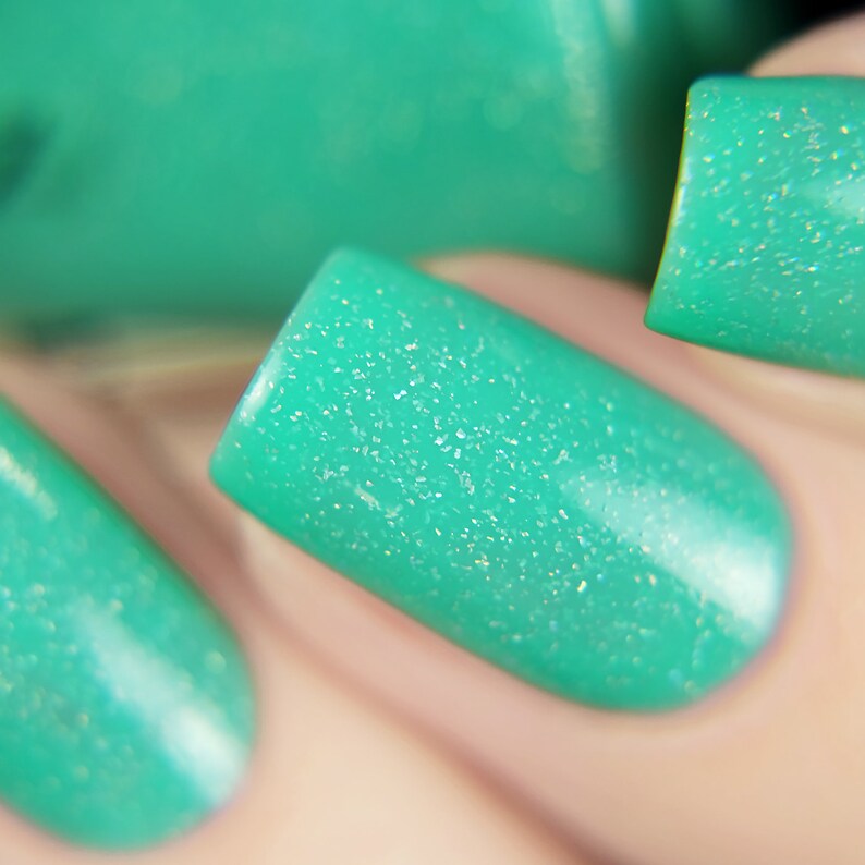 Riding Waves Vivid Mint Holographic Nail Polish image 5