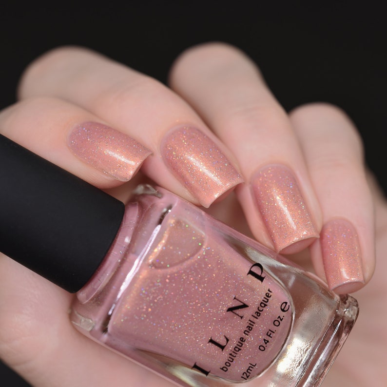 Bliss Soft Pink Holographic Nail Polish image 4