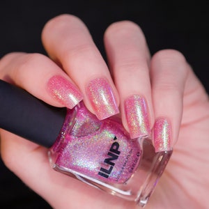 Pixie Party Vernis à ongles gelée holographique rose lumineux image 3