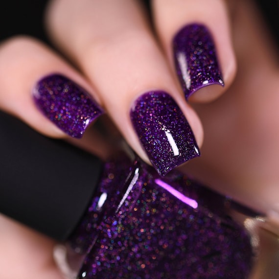 Dark Purple Glitter Nail Wraps - Purple Glitter Nail Art – Pretty Fab Nails