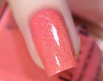 Riley - Coral Shimmer Holographic Nail Polish