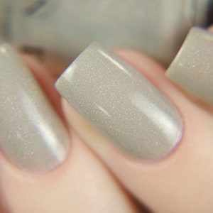 Set In Stone Creamy Greige Holographic Nail Polish image 7