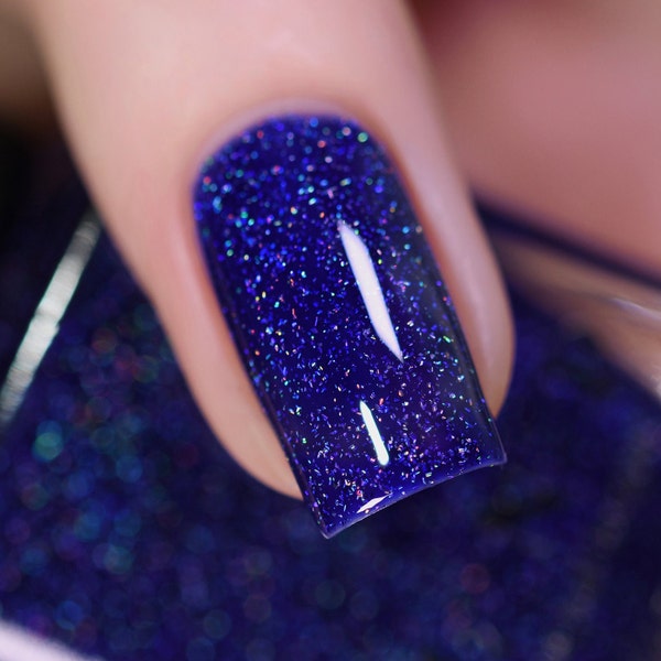 Set Segel - Navy Blue Holographic Jelly Nagellack