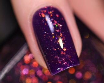 Jinx - Deep Purple Jelly Shimmer Nail Polish