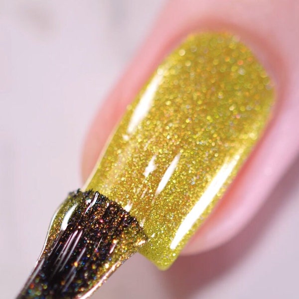 Funshine Smoothie - Bright Yellow & Gold Holographic Nail Polish