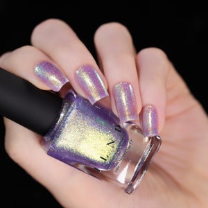 Downtown Iridescent Purple Holographic Jelly Nail Polish image 3