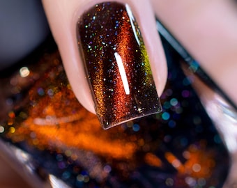 Roulette - Black-Based Red Magnetic Holographic Nail Polish