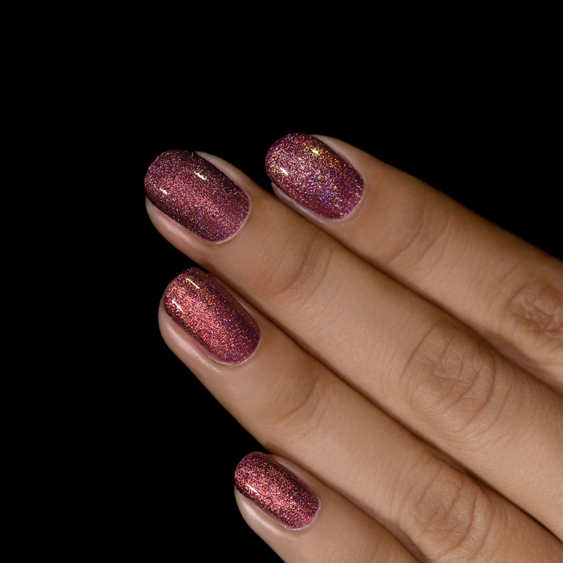 Bloodline Vernis à ongles holographique Riche Marsala image 7