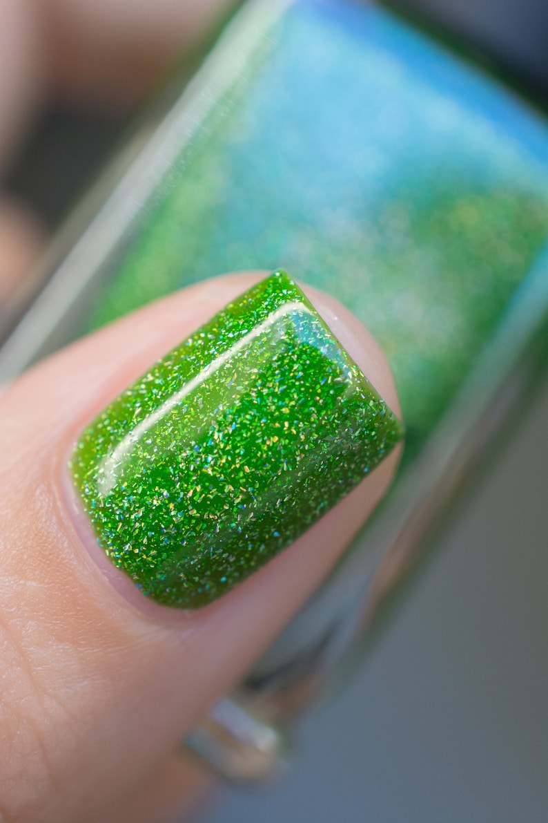 Someday Juicy Lime Green Holographic Sheer Jelly Nail Polish Etsy