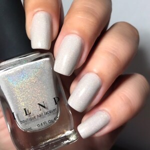 Set In Stone Creamy Greige Holographic Nail Polish image 10