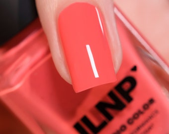 Summer - Warm Neon Coral Pink Cream Nail Polish