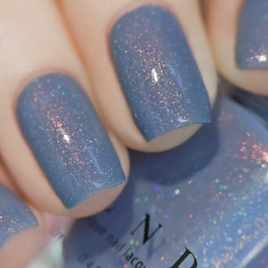 Dusk To Dawn Dusky Blue Holographic Nail Polish image 9