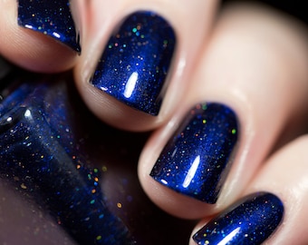 Looking Up - Midnight Blue Holographic Nail Polish