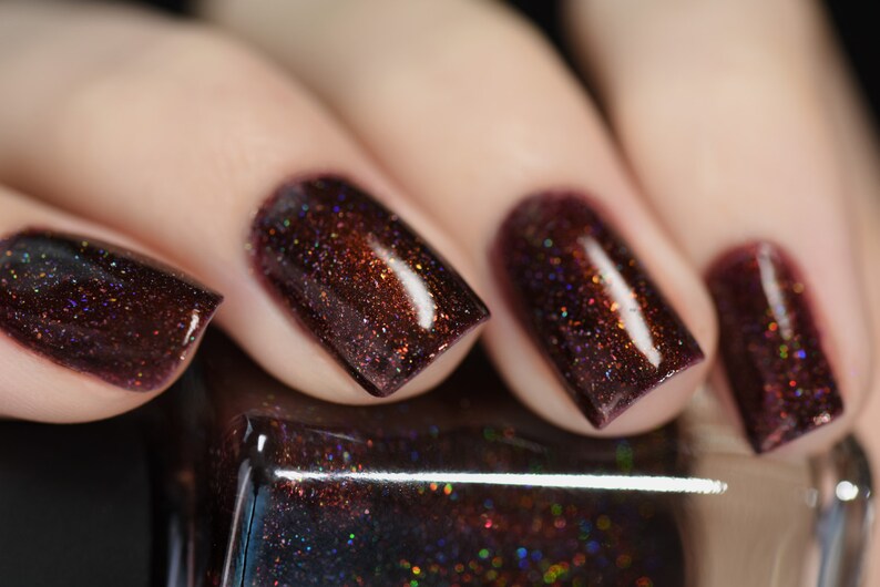 Overnight Bag Espresso Brown Holographic Nail Polish image 3