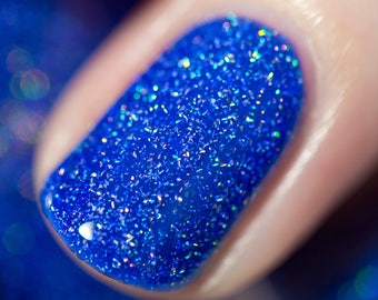 Good Vibes - Vivid Cobalt Blue Holographic Sheer Jelly Nail Polish