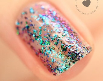 Supernova -  Green, Teal, Blue, Purple Ultra Chrome Color Shifting Flakie Nail Polish