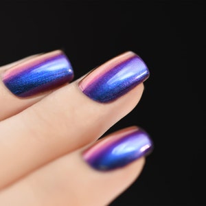 Birefringence Blue, Purple, Red, Green, Yellow, Orange Ultra Chrome Color Shifting Nail Polish image 5