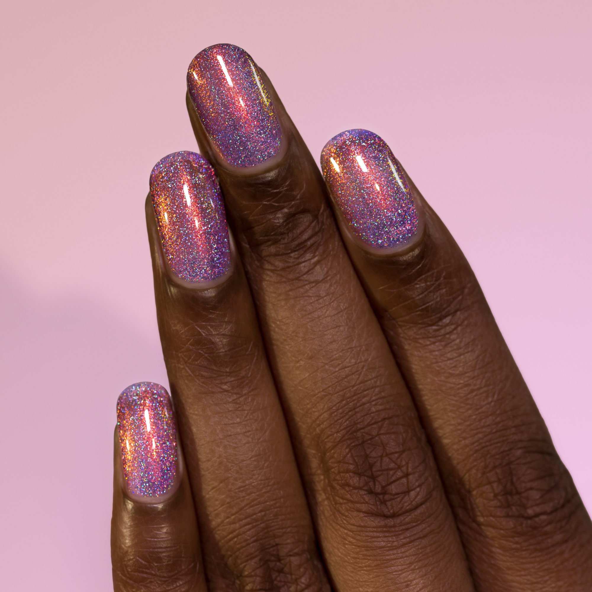 Light Blue Fairy Dust Nails That Glow