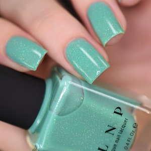 Riding Waves Vivid Mint Holographic Nail Polish image 3