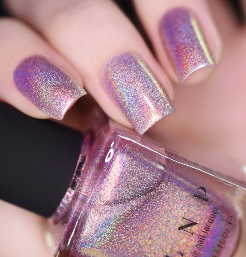 Morning Rays Mauve Pink Holographic Shimmer Nail Polish image 1