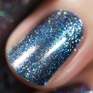 Arctic Lights Icy Blue Holographic Metallic Nail Polish image 1