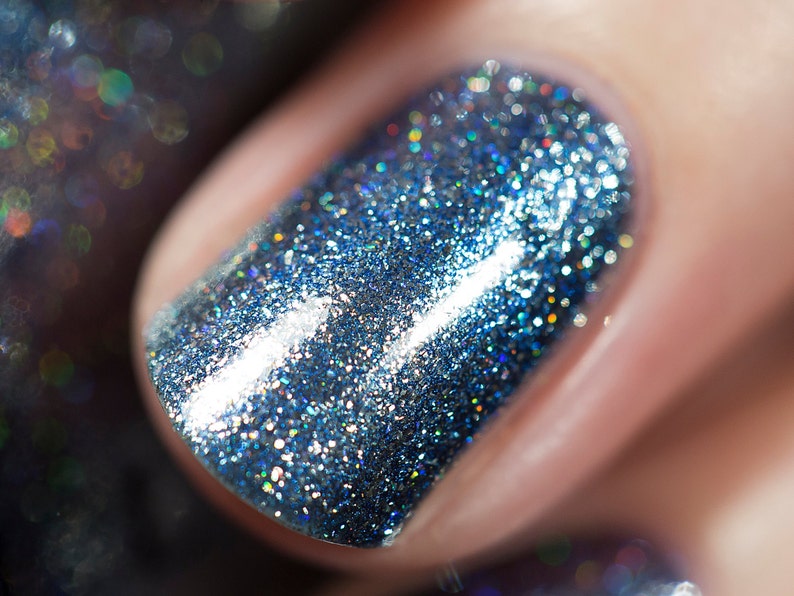 Arctic Lights Icy Blue Holographic Metallic Nail Polish image 1