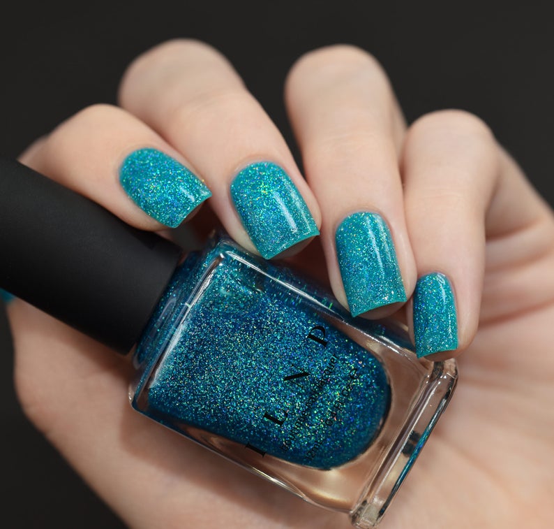 Surfboard Tropical Turquoise Holographic Sheer Jelly Nail Polish image 3