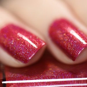 Closure Apple Red Holographic Nail Polish image 4