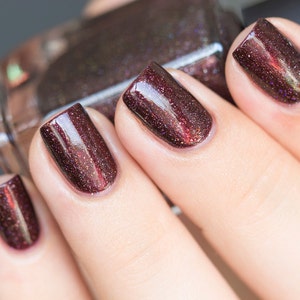 Overnight Bag Espresso Brown Holographic Nail Polish image 4