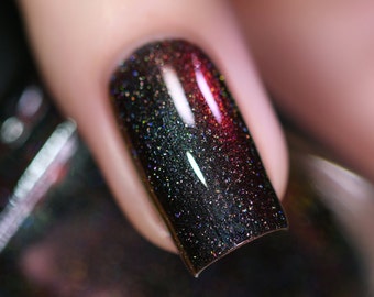 Eclipse (H) - Black to Red Holographic Ultra Chrome Nail Polish