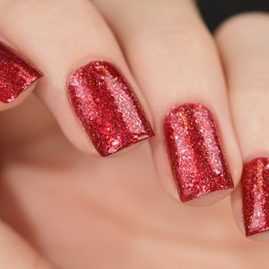 Cherry Luxe Rich Red Holographic Nail Polish image 3