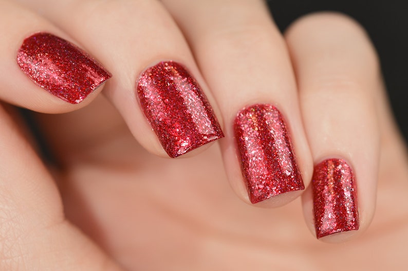 Cherry Luxe Rich Red Holographic Nail Polish image 3