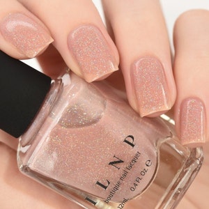 Sandy Baby Peach Beige Holographic Sheer Jelly Nail Polish image 1