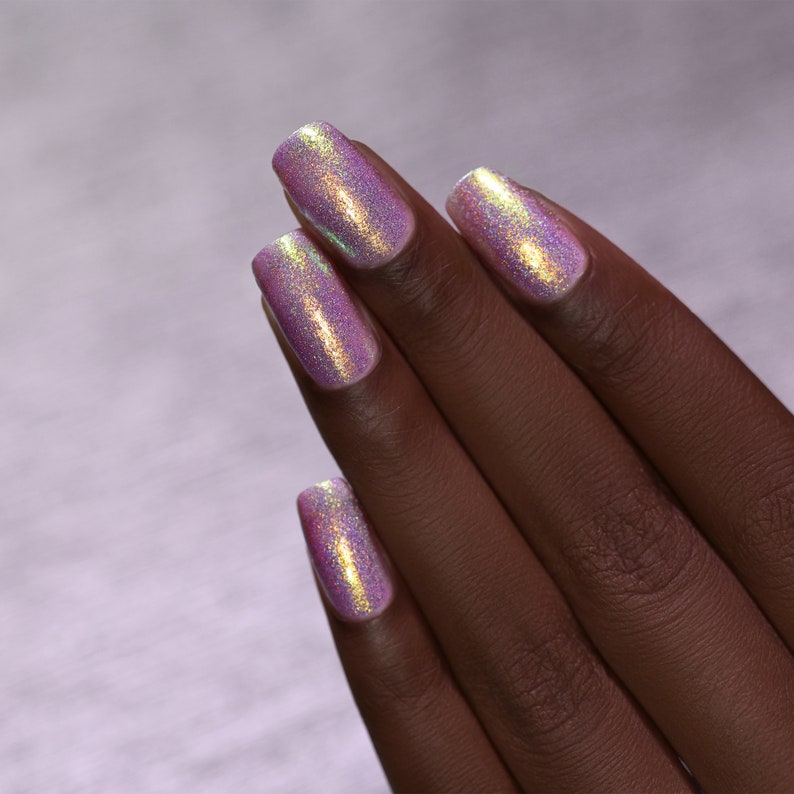 Downtown Iridescent Purple Holographic Jelly Nail Polish image 6