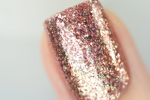 Juliette - Rose Gold Holographic Nail Polish - Etsy