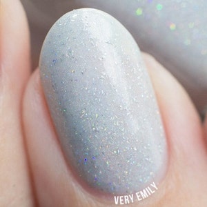 Paper Route Light Grey Holographic Nail Polish image 3