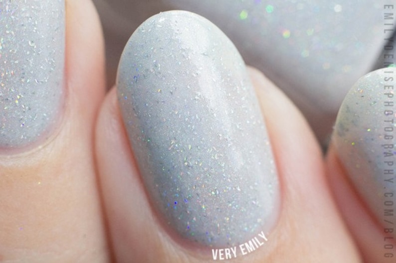 Paper Route Light Grey Holographic Nail Polish image 3