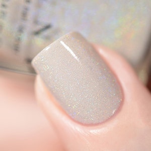 Set In Stone Creamy Greige Holographic Nail Polish image 5