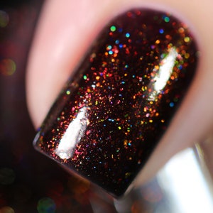 Underground Deep Black Holographic Shimmer Jelly Nail Polish image 5