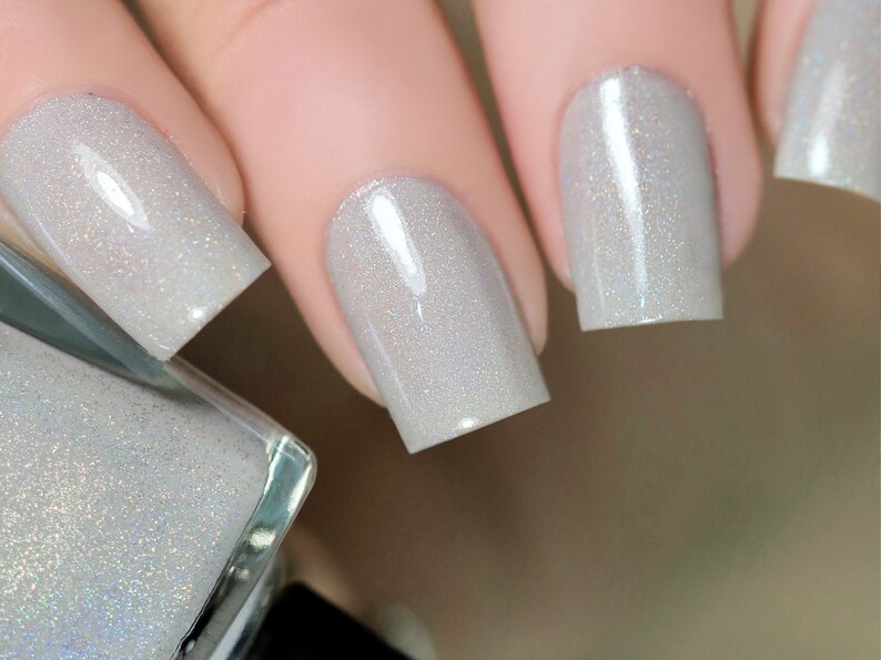 Set In Stone Creamy Greige Holographic Nail Polish image 9