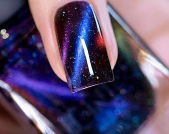 After Hours - Black-Based Deep Blue Magnetic Holographic Nail Polish