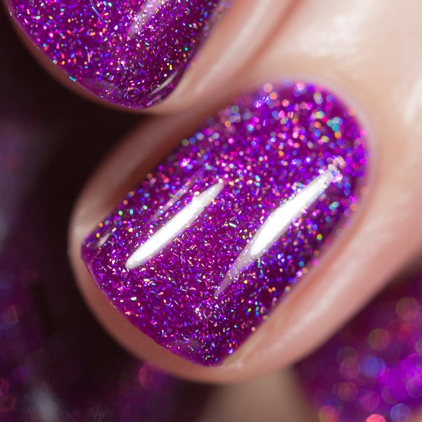 Zoe - Bold Raspberry-Purple Holographic Nail Polish