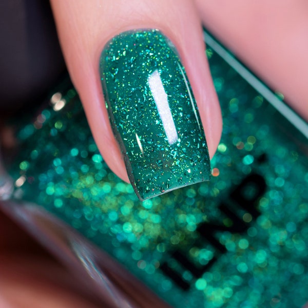 Paradise - Tropical Teal-Green Holographic Jelly Nail Polish