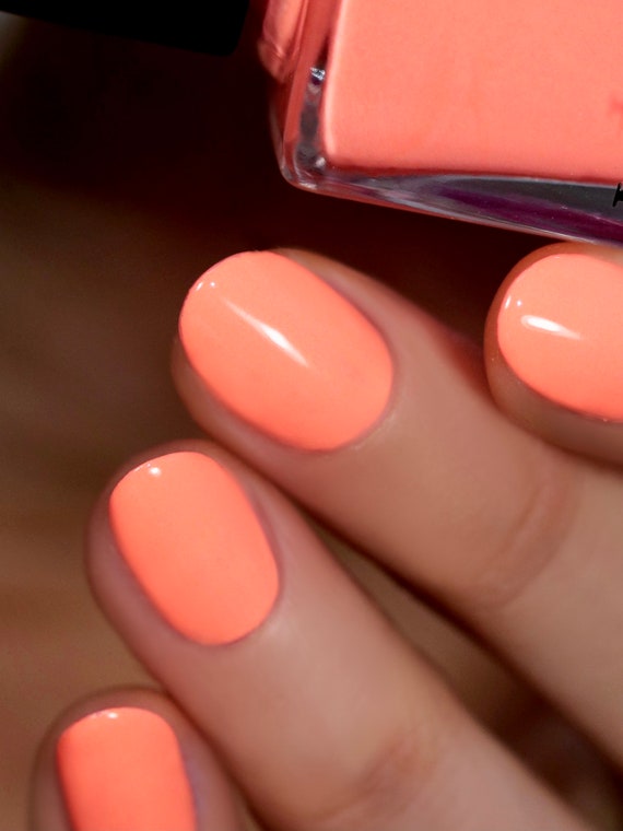 Sunny Days Radiant Neon Peach Cream Nail Polish - Etsy Sunny Days Radiant Neon Peach Cream Nail Polish - Etsy