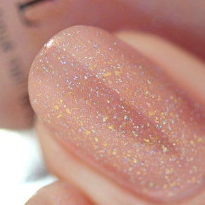 Bliss Soft Pink Holographic Nail Polish image 8