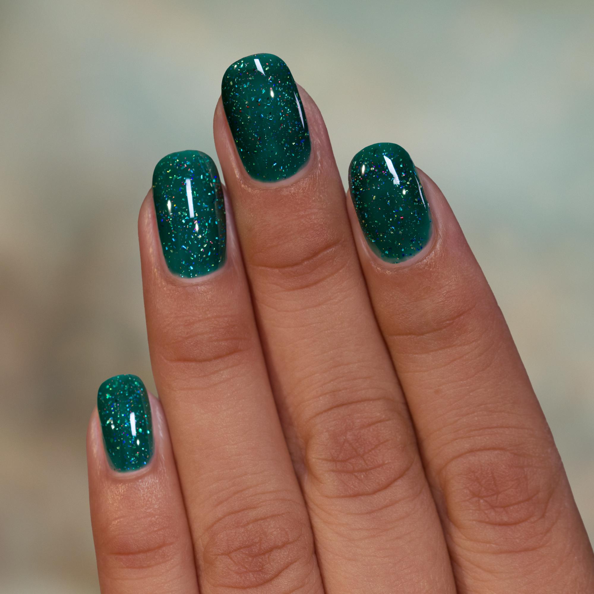Noel - Evergreen Green Jelly Shimmer Nail Polish - Etsy Israel