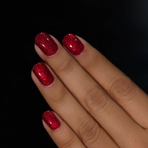 Say Love Ruby Red Holographic Nail Polish image 5