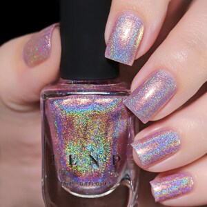 Morning Rays Mauve Pink Holographic Shimmer Nail Polish image 8