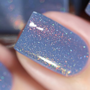 Dusk To Dawn Dusky Blue Holographic Nail Polish image 4