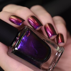 Tilted Purple, Magenta, Orange, Green Color Shifting Ultra Chrome Nail Polish image 5